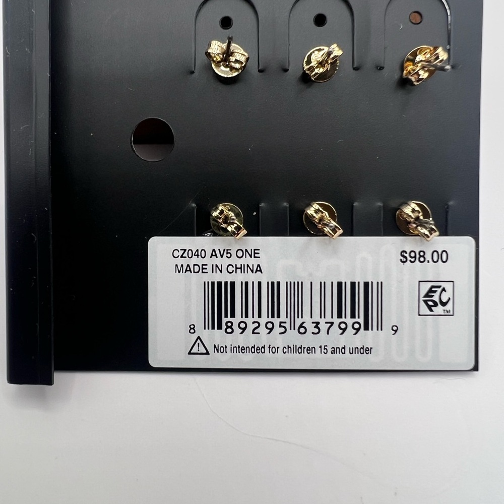 NWT Coach E Initial Stud Earrings Set - Picture 4 of 15